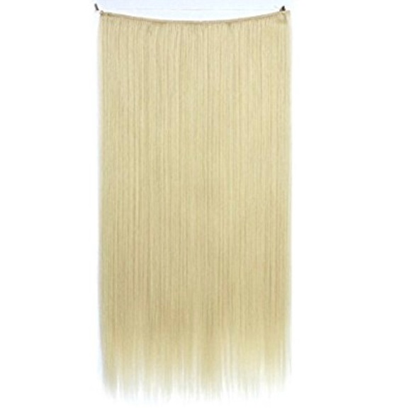 22” Bleach Blonde Straight Halo Hair Extensions